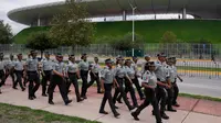 Polisi dikerahkan di stadion yang akan menjadi tuan rumah pertandingan Piala Dunia di Guadalajara, Meksiko, Selasa, 9 Juni 2026. (AP Photo/Matias Delacroix)
