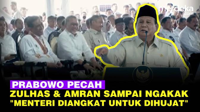 Kelakar Prabowo Pecah Bikin Zulkas & Amran Ngakak: Kalian Menteri Diangkat Untuk Dihujat