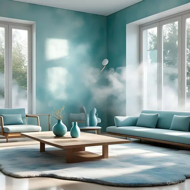 Inspirasi Cat Dua Warna Biru, Kombinasi Biru Misty dan Aqua