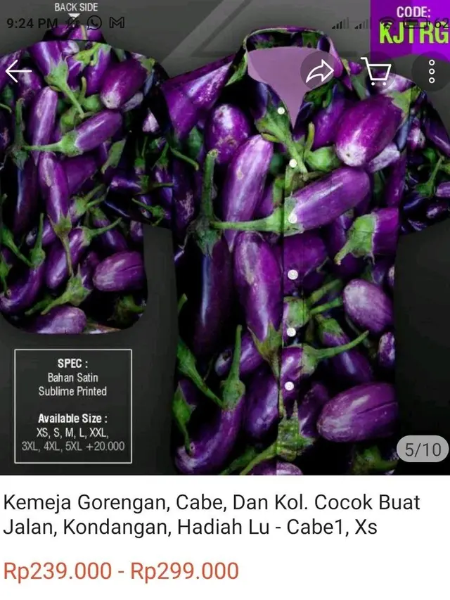 6 Potret Kemeja Motif Makanan Ini Nyeleneh Banget, Kocak