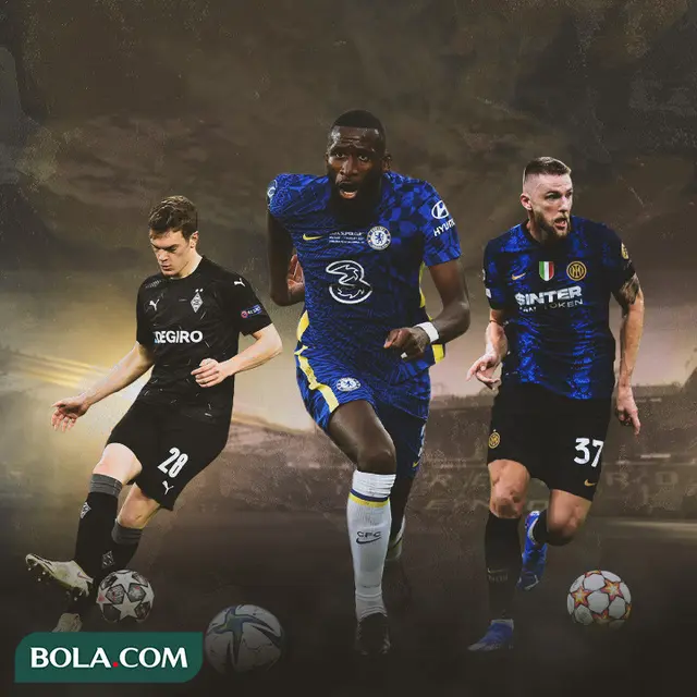 Ilustrasi - Mattias Ginter, Antonio Rudiger, Milan Skriniar