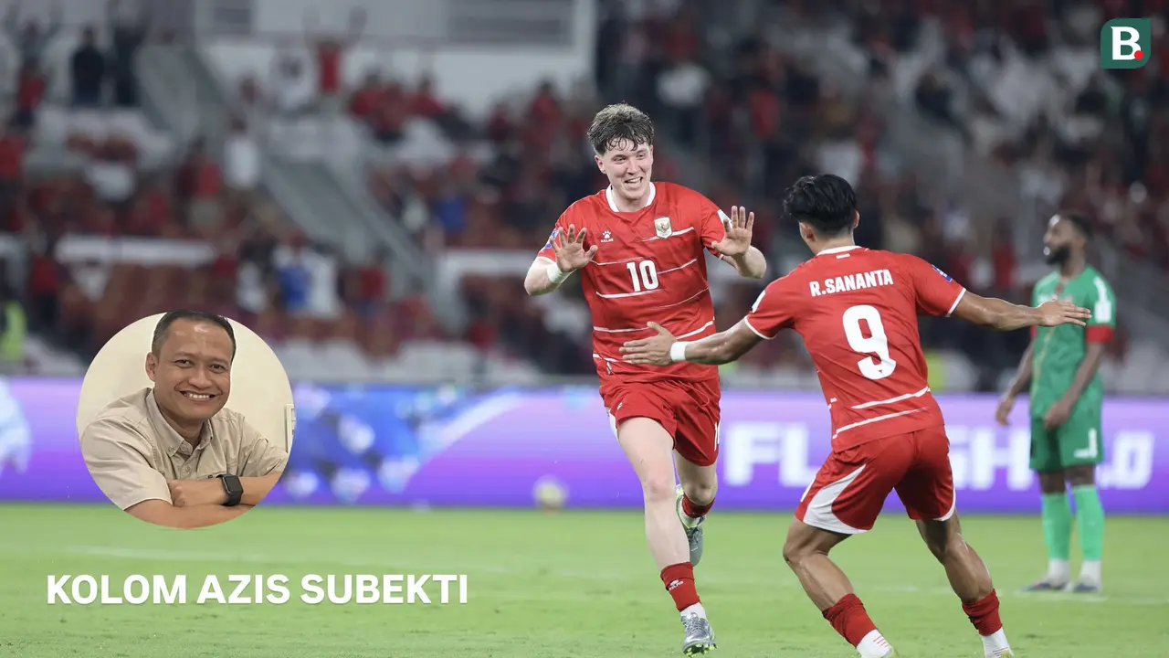 Oley Romeny merayakan gol Timnas Indonesia saat berjumpa Saint Kitts and Nevis dalam ajang FIFA Series di SUGBK, Jumat (28/3/2026). (Bola.com/M. Iqbal Ikhsan)