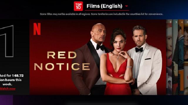 Tangkapan layar situs Top 10 on Netflix