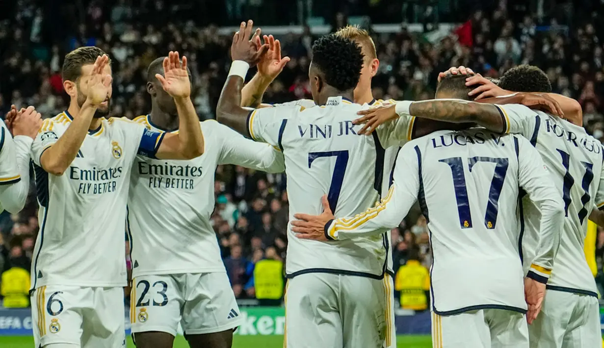 Rodrygo kemudian mencetak gol ketiga Real Madrid di menit ke-61. (AP Photo/Jose Breton)