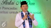 Gubernur DKI Jakarta, Basuki Tjahaja Purnama memberikan sambutan saat menghadiri acara buka puasa bersama Partai Nasdem, Jakarta, Kamis (9/8). (Liputan6.com/Johan Tallo)