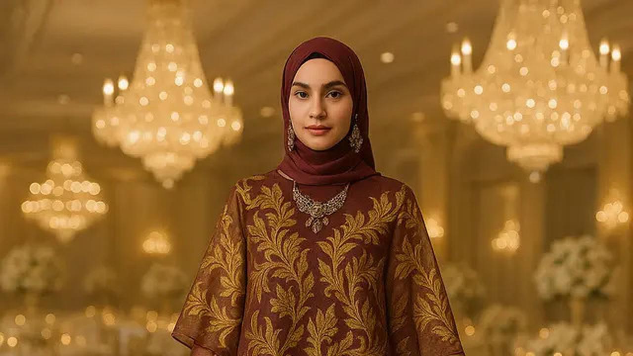 7 Desain Baju Gamis dan Tunik Batik Emas, Pilihan Tepat untuk Kondangan Glamor