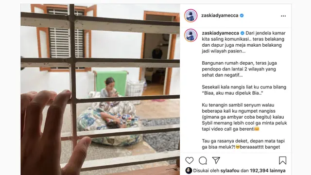 Unggahan Zaskia Adya Mecca. (Foto: Instagram @zaskiadyamecca)