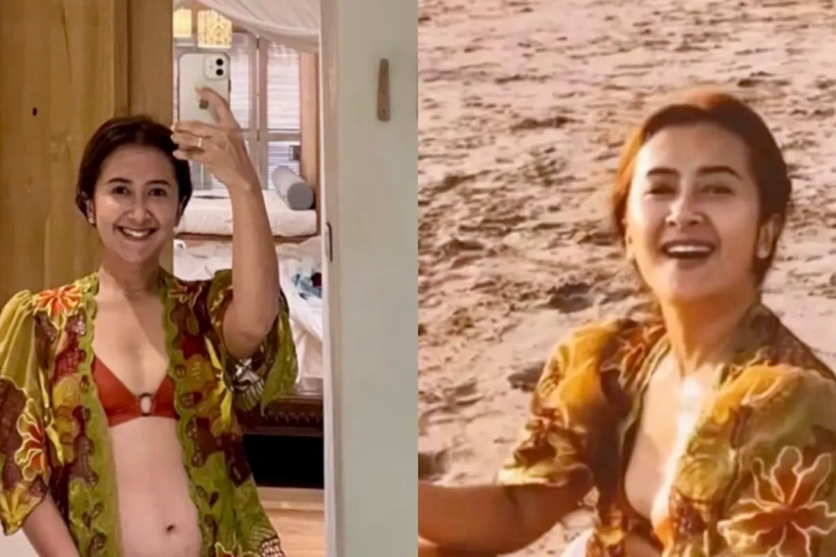 8 Potret Gaya Widi Mulia Liburan di Bali, Pamer Baby Bump dalam Balutan Bikini