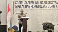 Direktur Eksekutif MIAP, Justisiari P. Kusumah di acara Sosialisasi Pelindungan Kekayaan Intelektual dan Pelatihan Pengelolaan Depot Air Minum Isi Ulang (DAMIU) yang dihadiri lebih dari 200 anggota Asosiasi Depot Air Minum Isi Ulang Indonesia (Asdamindo) di Jakarta, Rabu (28/5/2025). (Ist)