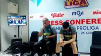 Skuad Sarubaya Samator pada sesi konfrensi pers usai laga kontra Jakarta Garuda Jaya hari Rabu (22/04/2026).(Bola.com/Ana Dewi)