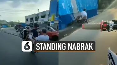 Aksi remaja lakukan standing motor namun tidak sesuai ekspektasi terjadi pada dua remaja ini.