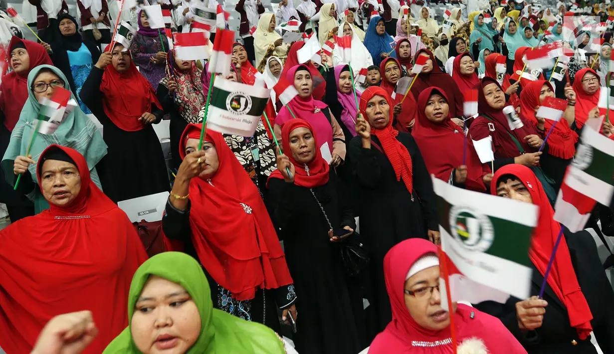 Jaringan Kiai Santri Nasional (JKSN) wilayah DKI Jakarta menggelar deklarasi dukungan untuk pasangan Joko Widodo-Ma'ruf Amin pada Pilpres 2019 di Jakarta, Rabu (19/12). (Liputan6.com/JohanTallo)