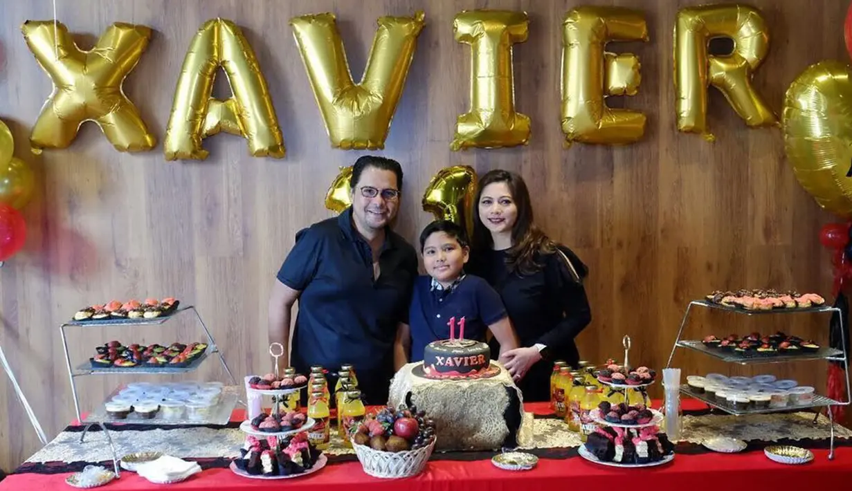 Perayaan ulang tahun Xavier yang ke-11 pada 2017 lalu. Pestanya dipenuhi cemilan dan minuman manis. (Liputan6.com/IG/cutkeke_xavier)