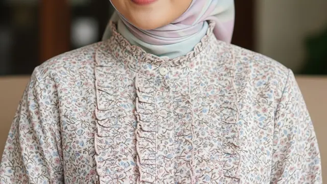 Model Atasan Lebaran 2026 Motif Floral Kecil  Biar Terlihat Fresh (AI)