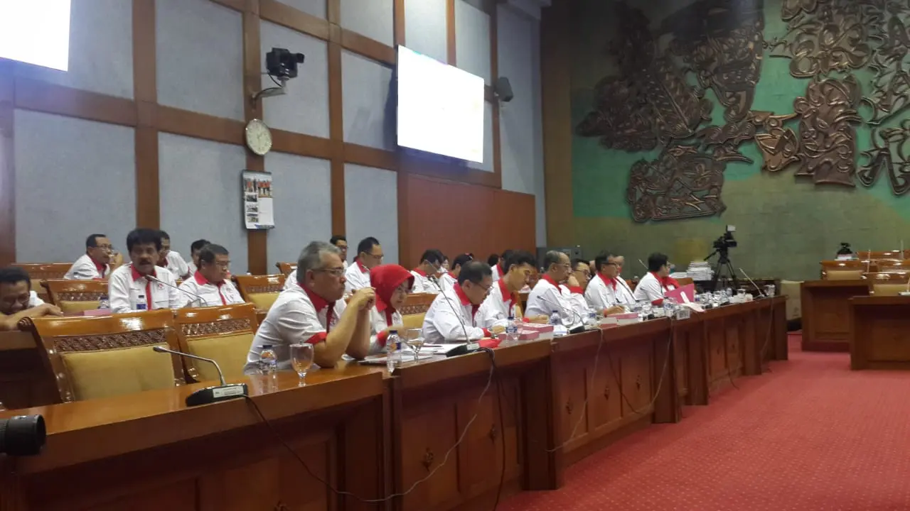Jajaran Kemenpora saat melakukan rapat kerja dengan Komisi X DPR RI, Kamis (6/9/2018).
