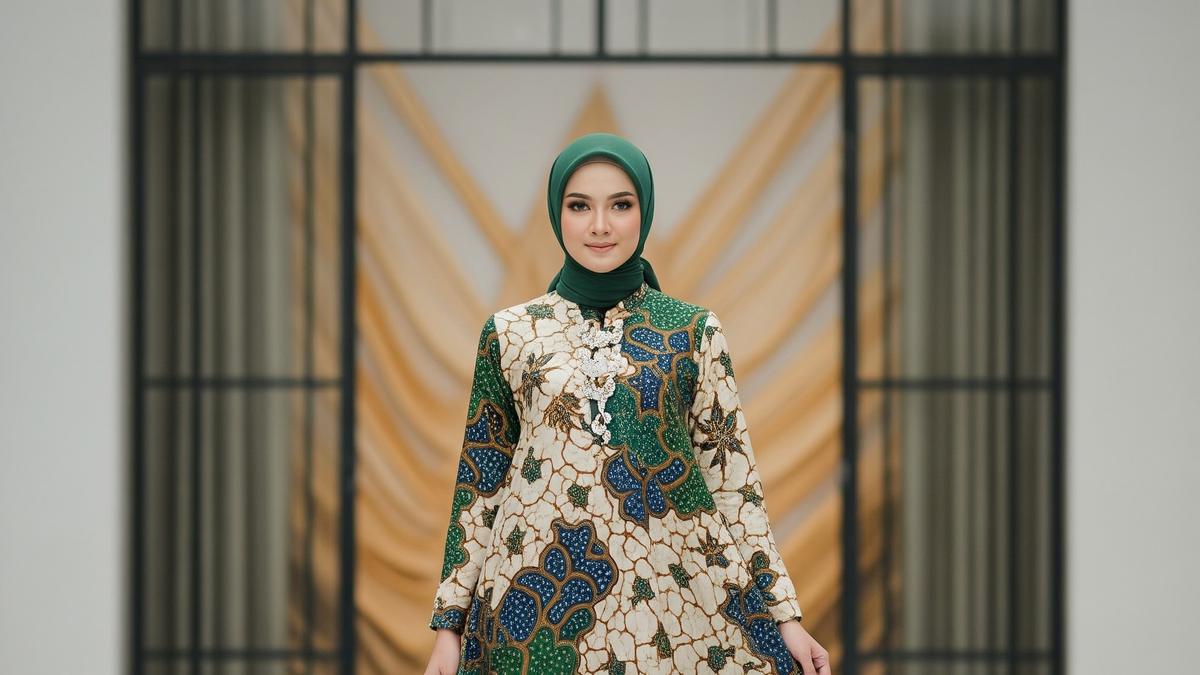 7 Inspirasi Gamis Batik Sutra Syar'i Potongan A-Line, Model Elegan untuk Muslimah Masa Kini