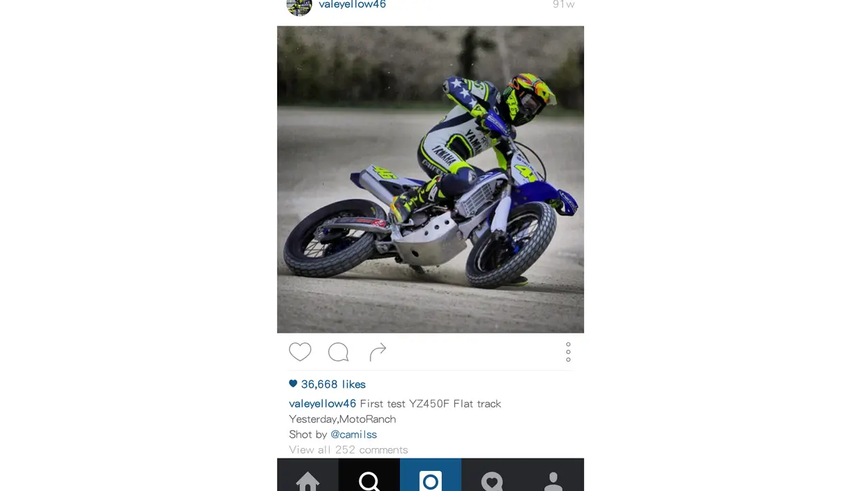 Inilah aksi Valentino Rossi dengan motor trail di MotoRanch lewat akun Instagram