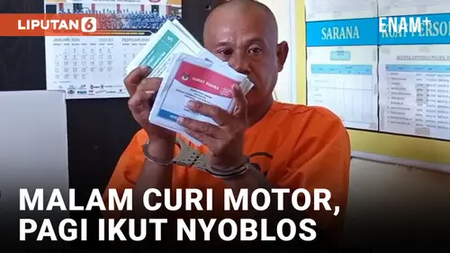 VIDEO: Curi Motor di Malam Pemilu 2024, Pria dii Blitar Terpaksa Nyoblos di Kantor Polisi