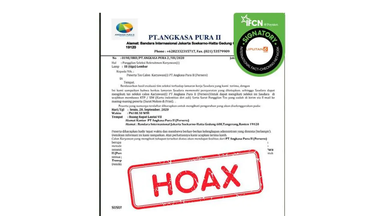 Cek Fakta Angkasa Pura 2