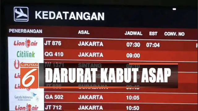 Kabut asap masih selimuti Pontianak, penerbangan Bandara Supadio ditutup sementara.