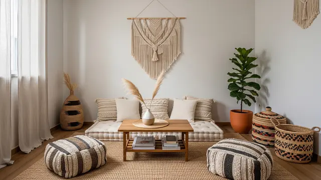 Desain Ruang Tamu Kecil Minimalis Tanpa Sofa di Rumah Sederhana/Gemini AI