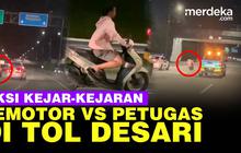 VIDEO: Pemuda Nekat Geber Motor Matic Masuk Tol, Kecoh Petugas dan Polisi
