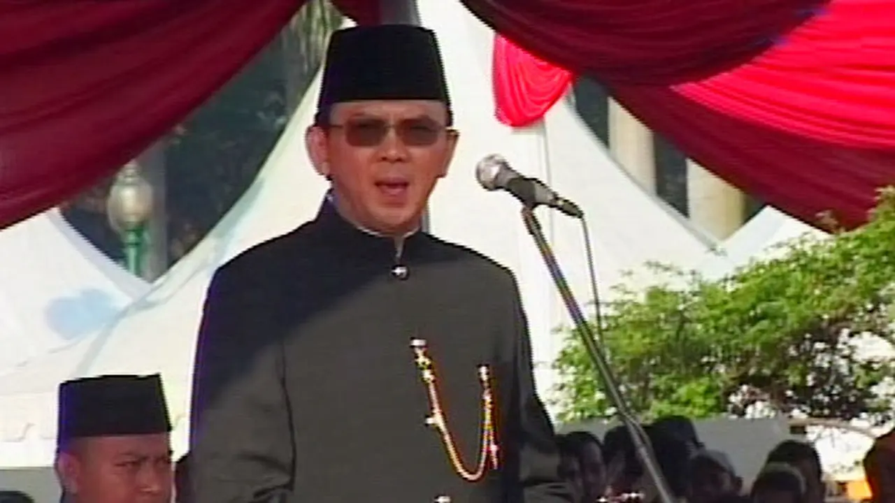 Ahok Pimpin Apel HUT Jakarta