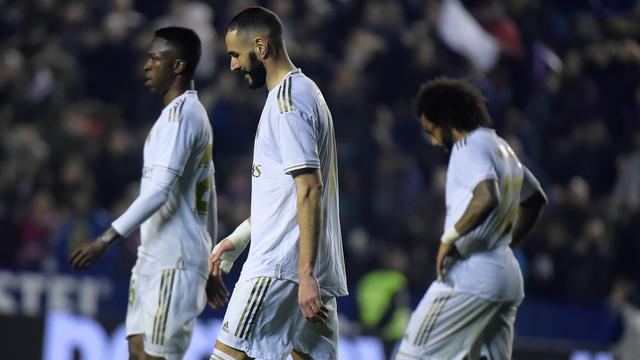 Dua pemain Real Madrid, Vinicius Junior dan Karim Benzema.