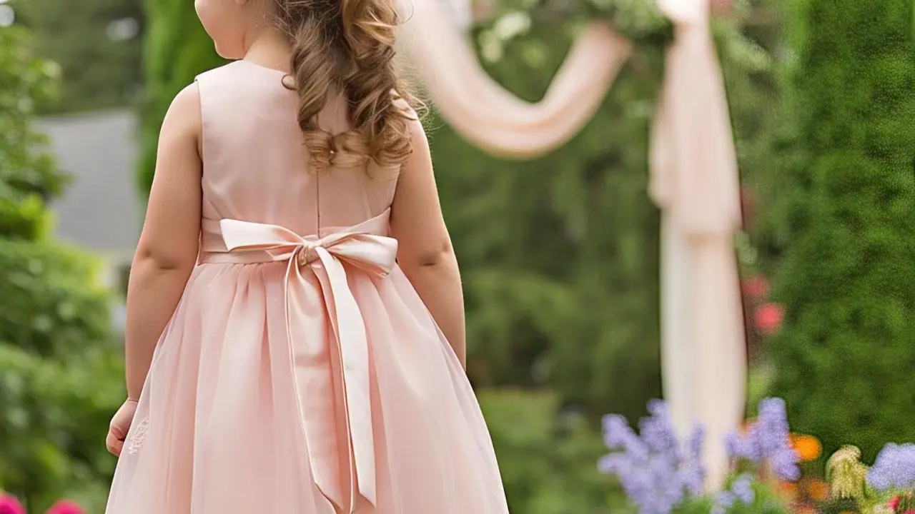 Gaun dengan Warna Blush Pink dan Aksen Pita