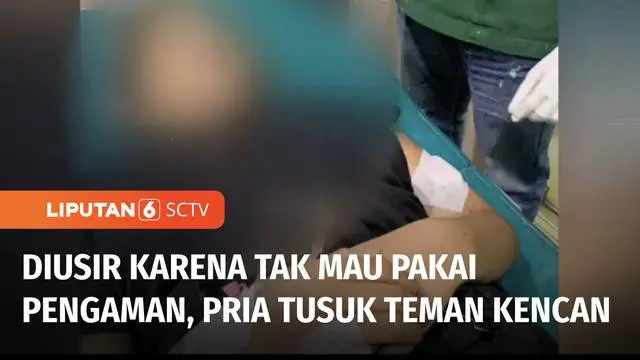 Seorang pria di Bekasi, Jawa Barat, tega menusuk teman kencannya. Pelaku menusuk korban karena kesal, saat korban mengusirnya karena menolak memakai pengaman.