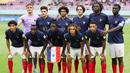 Starting XI Timnas Prancis U-17 berfoto sebelum dimulainya laga perempat final Piala Dunia U-17 2023 menghadapi Timnas Uzbekistan U-17 di Stadion Manahan, Solo, Sabtu (25/11/2023). (Doc. LOC WCU17/NFL)