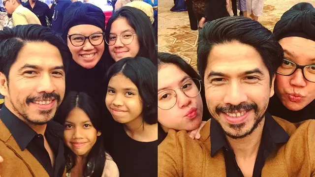 Selfie keluarga Ariyo Wahab terlihat harmonis