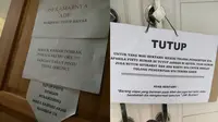 Tulisan peringatan kocak di pintu (Sumber: Twitter/txtdrstoryWA/txtdarikurir)