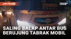 Balapan dengan Bus Lain dan Tabrak Mobil, Sopir di Ngawi Nyaris Diamuk Massa