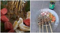 Sajian Sate Nyeleneh Bikin Tepuk Jidat. (Sumber: X/@tanyakanrl dan Instagram/wkwkland_real)
