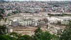 Pemandangan umum menunjukkan area yang terkena dampak tanah longsor, setelah hujan lebat di distrik Lalitpur di pinggiran Kathmandu pada tanggal 1 Oktober 2024. (Prakash MATHEMA/AFP)