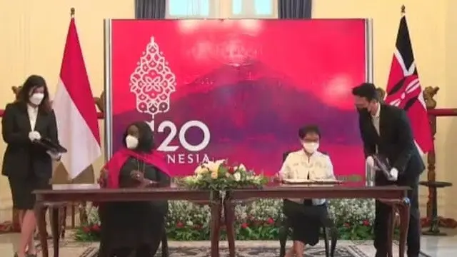 Press Briefing Pertemuan Bilateral Menlu RI-Menlu Kenya. (Screen Grab)