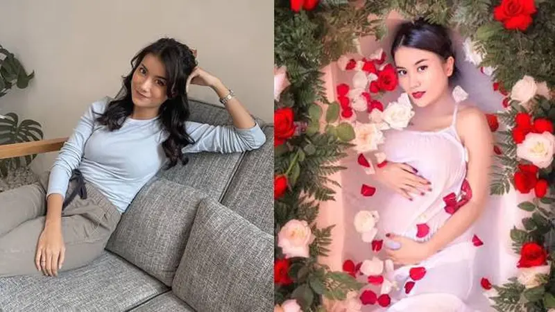 6 Pemotretan Maternity Shoot Bintang FTV Ina Marika yang Sudah Hamil Besar