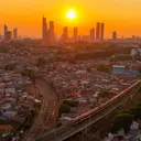 Indahnya Matahari Jelang Terbenam di Kota Jakarta