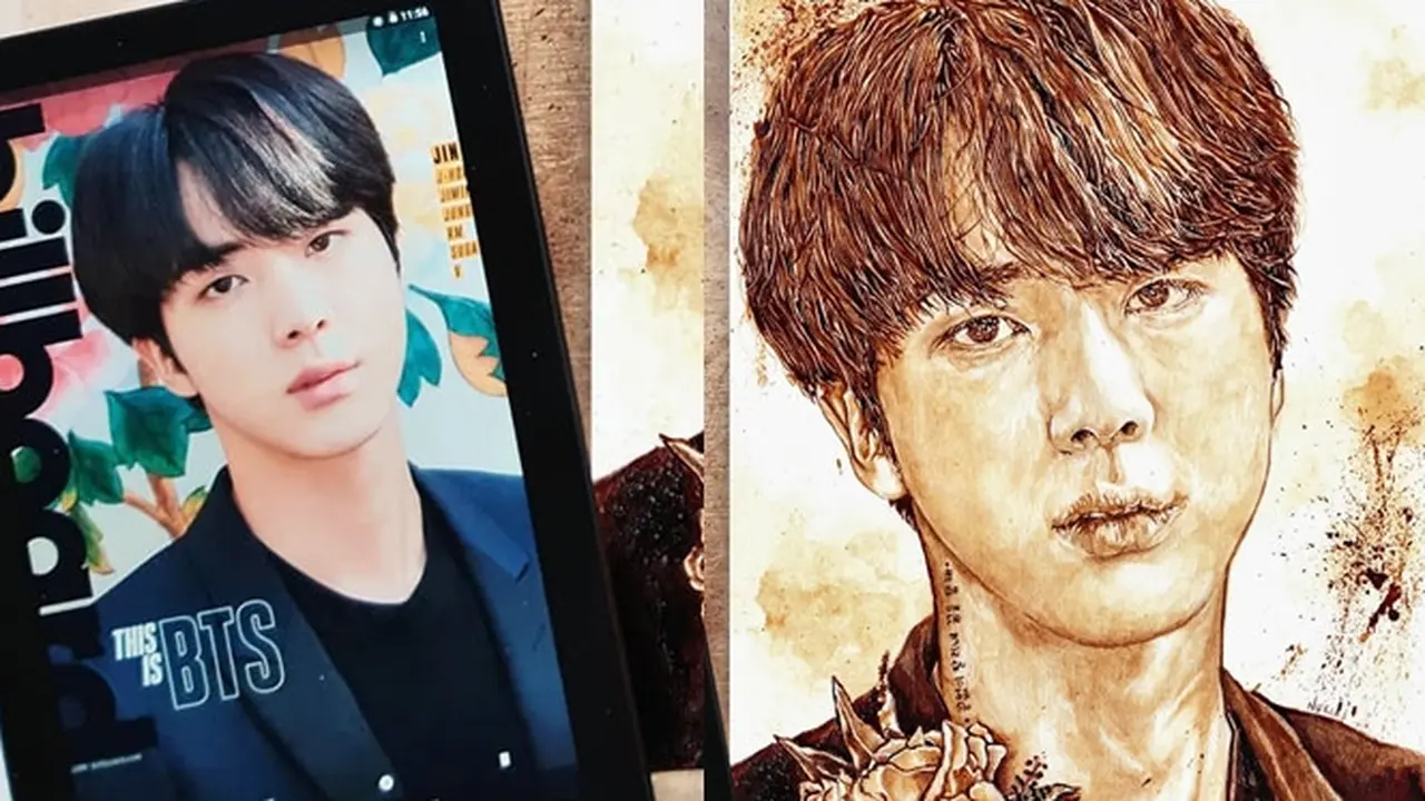 Seniman Ini Buat Lukisan Idol Kpop Pakai Kopi, 6 Hasilnya Keren Banget
