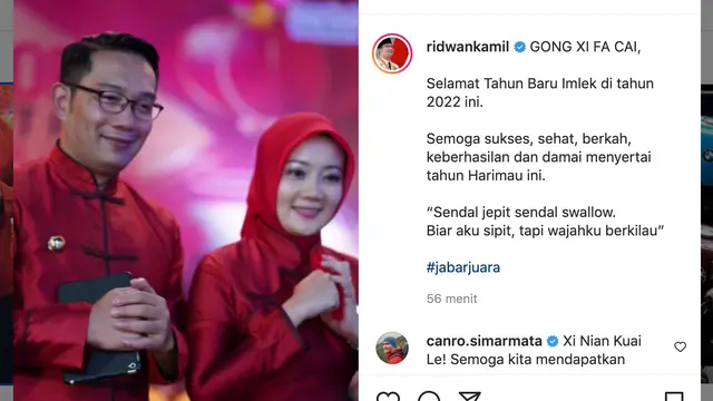 Unggahan Ridwan Kamil. (Foto: Instagram @ridwankamil)
