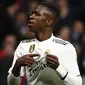 2. Vinicius Junior (Real Madrid) – Pemain berdarah Brasil itu mampu tampil memukau saat menjalani laga El Clasico perdana nya. Penyerang muda berusia 18 tahun ini digadang-gadang jadi bintang masa depan Los Blancos. (AFP/Gabriel Bouys)