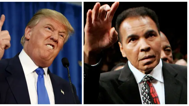 Petinju legendaris Muhammad Ali merespons pernyataan sensitif Donald Trump