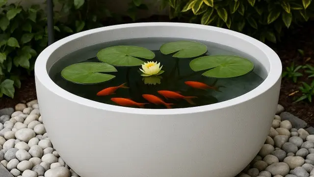 Model Kolam Ikan Mini dari Pot Tanaman (Image by ChatGPT)