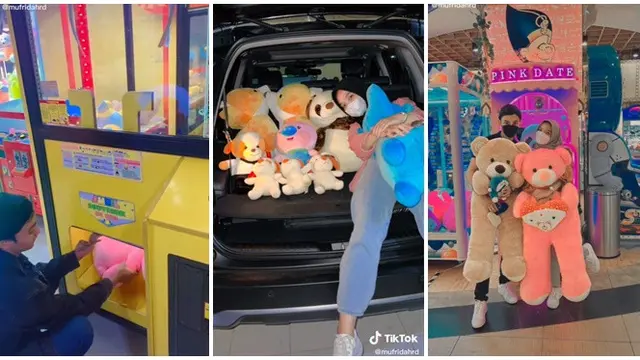 Dapat Banyak Boneka dengan Mudah dari Permainan Capit, Aksi Pria Ini Bikin Melongo