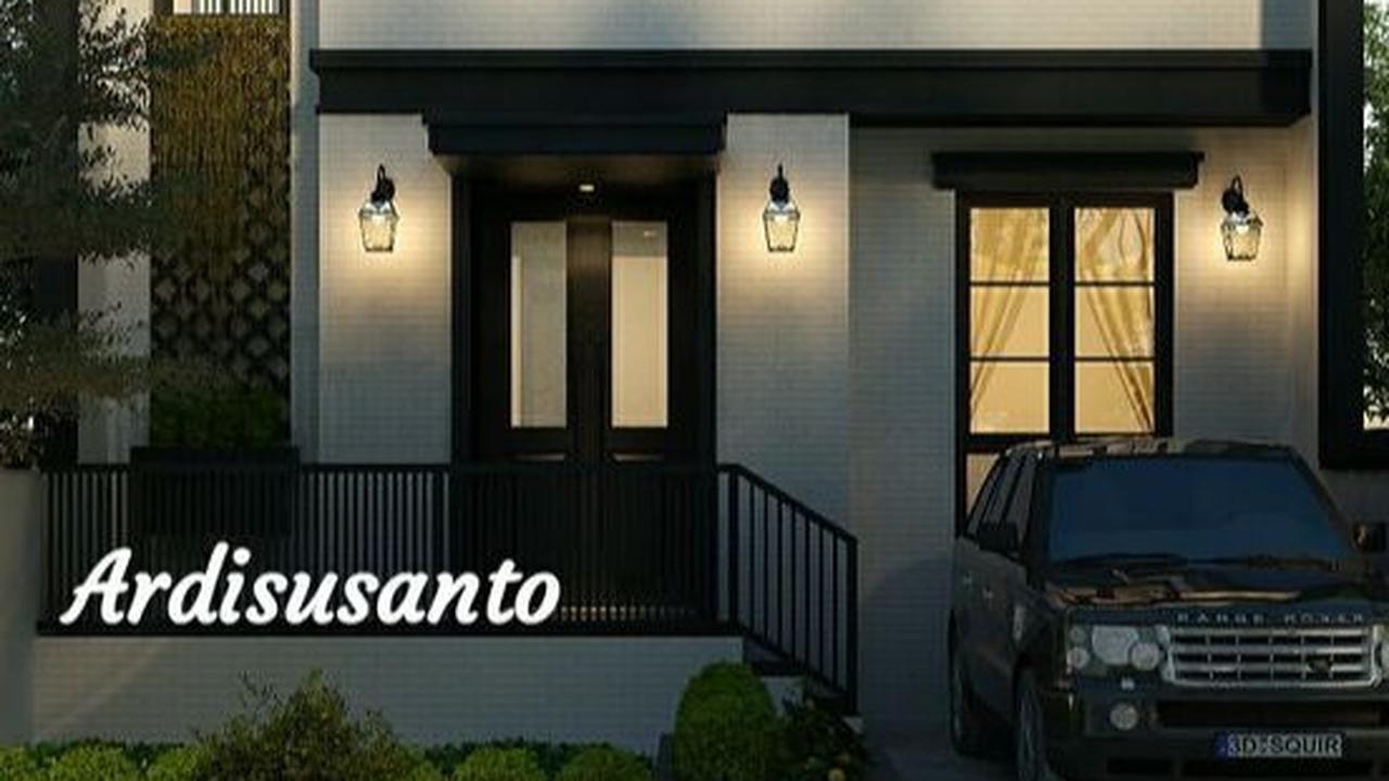 Rumah Minimalis 2 Lantai Type 36 Pojok dengan Style Batu Hitam