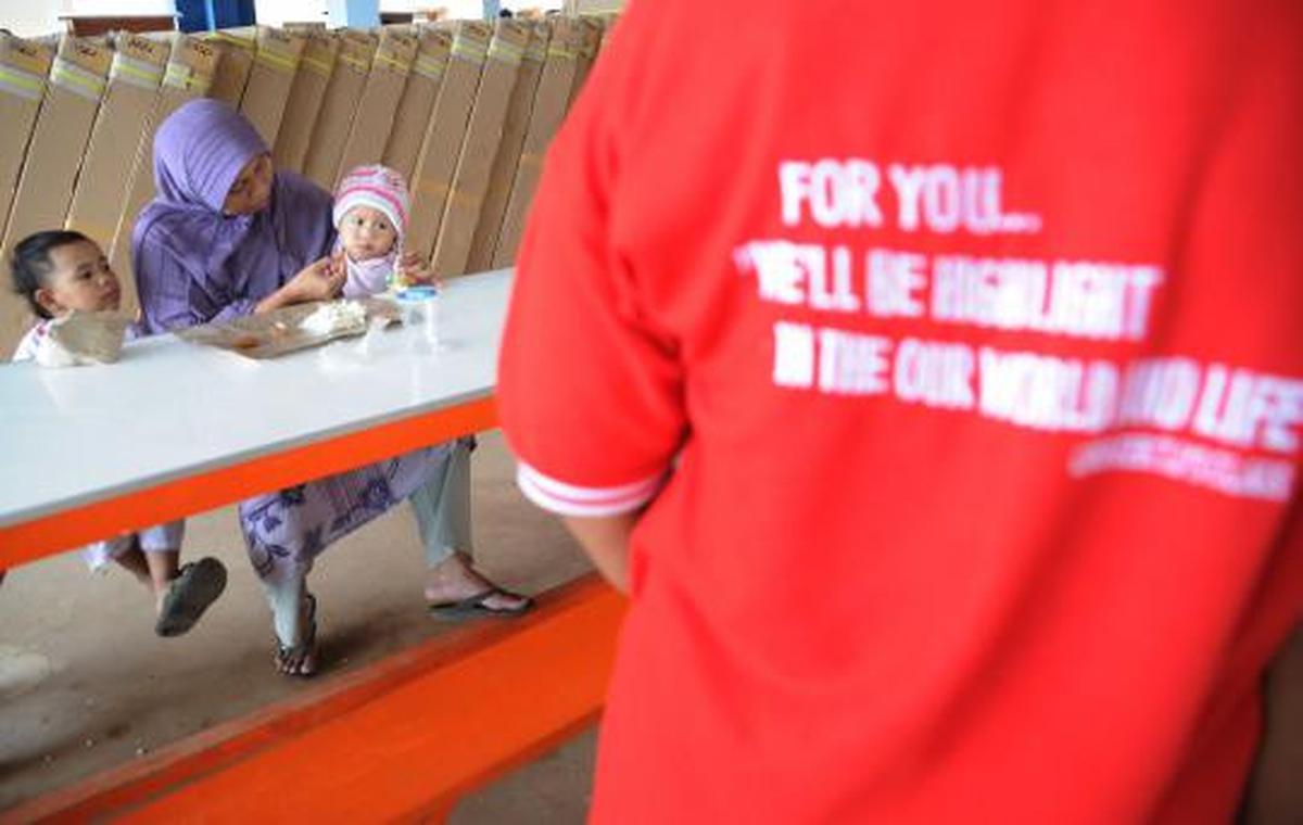 Aktivitas warga korban banjir di Rusun Marunda