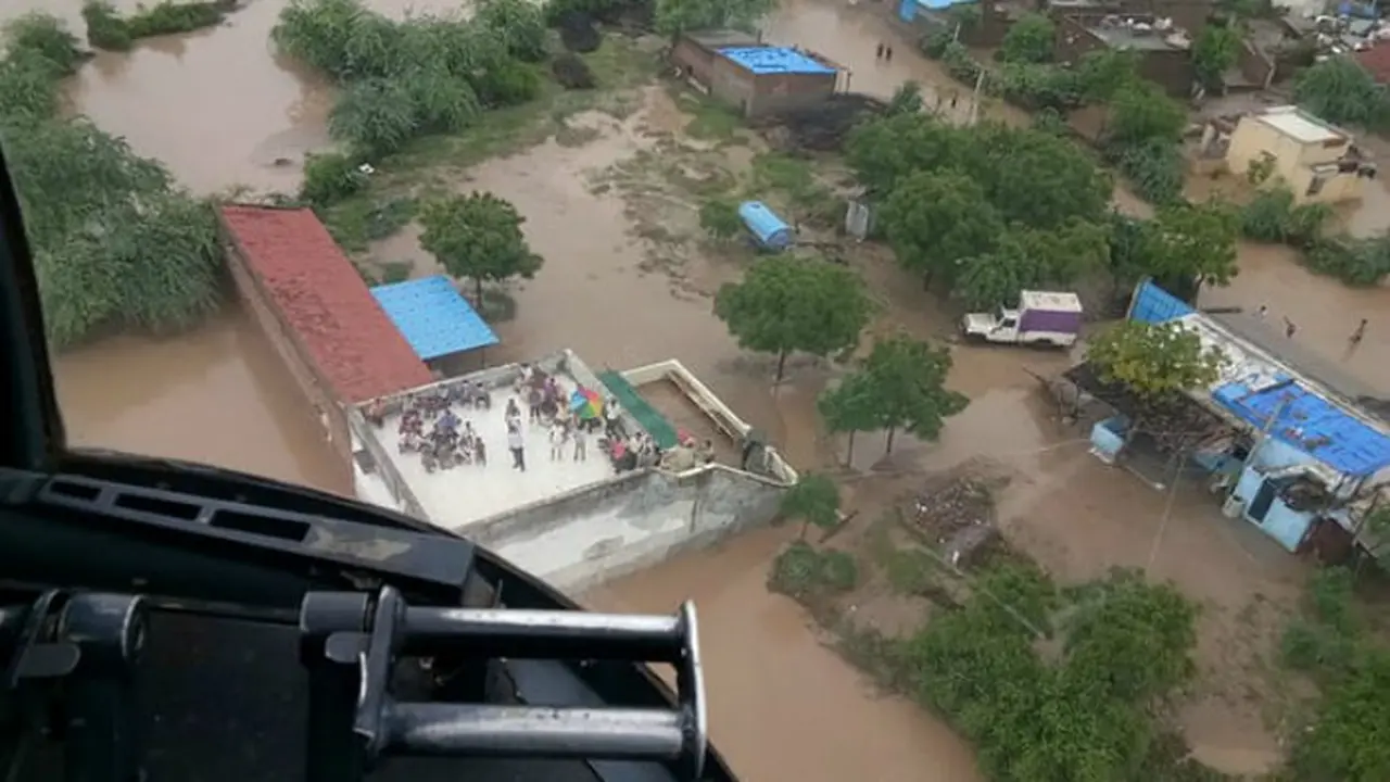 Banjir di Gujarat, India 