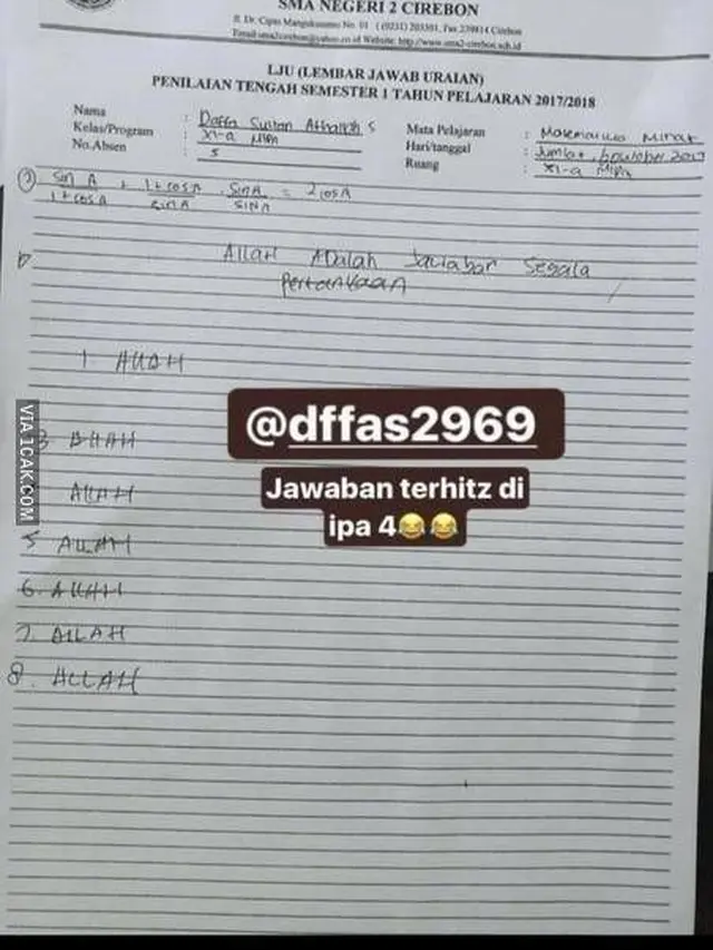 6 Jawaban Pasrah Siswa di Soal Matematika Ini Kata-Katanya Bijak Banget
