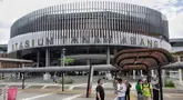 Tampilan luar Stasiun Tanah Abang, Jakarta, Rabu (2/7/2025). (Liputan6.com/Angga Yuniar)